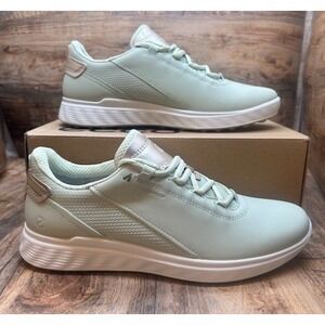 ECCO Women's S-Casual Lace Waterproof Leather Golf Shoes Matcha Green NIB 9-9.5